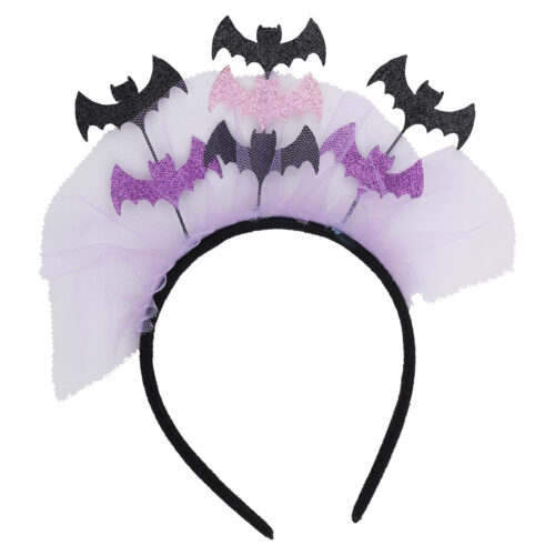 Halloween bat headband glitter purple/black