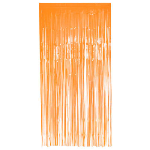 Foil Curtain UV Blacklight – Door Curtain 200 x 100 cm with Adhesive Strip - Neon Orange