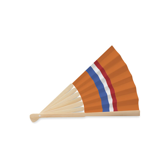 Orange fan with Dutch flag - King's Day - Bamboo and paper - Image 3