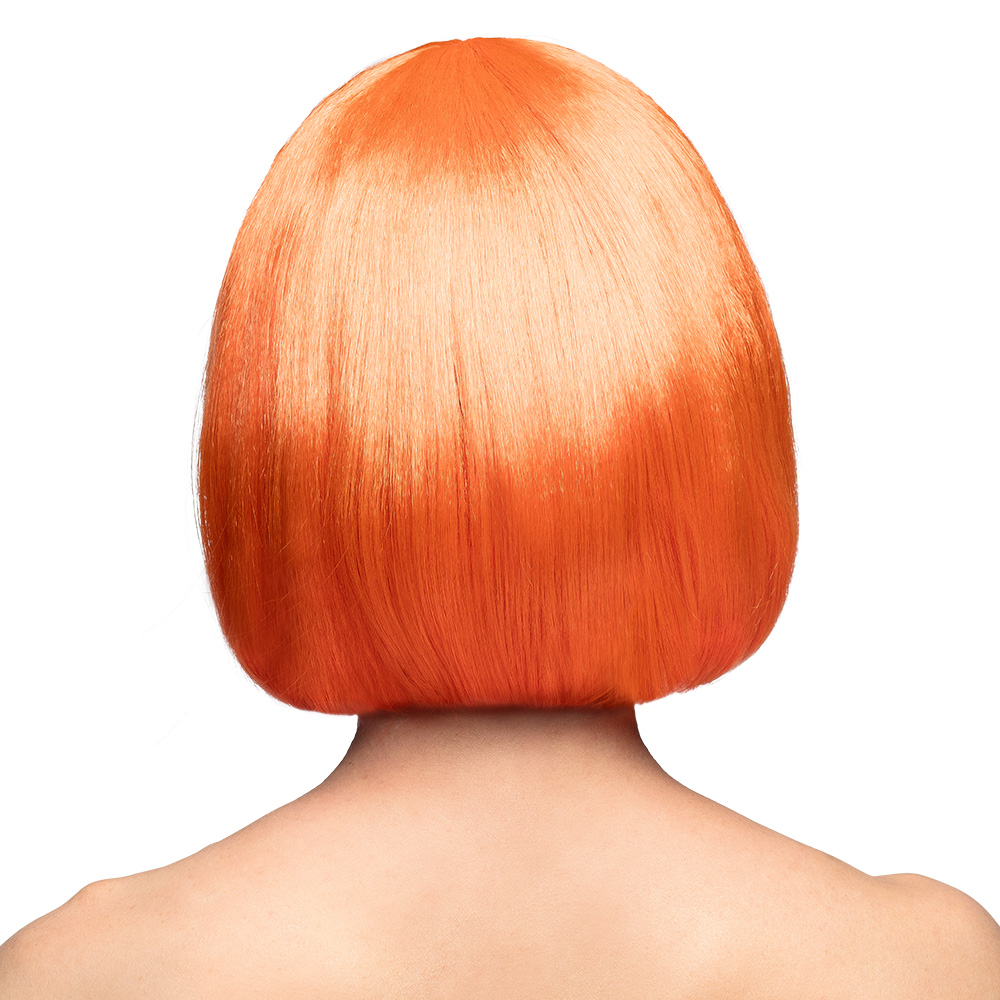 Bob wig – UV Blacklight Cabaret wig – Neon orange - Image 3