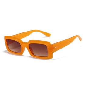 Orange rectangular sunglasses – Sunglasses with thick frame and brown lenses