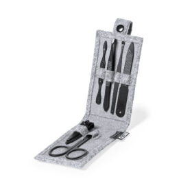 6-piece manicure set in RPET felt case – stainless steel accessories