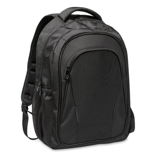 Black 15-inch laptop backpack – 6-compartment backpack with tablet pocket – 33 x 46 cm – 22 liters