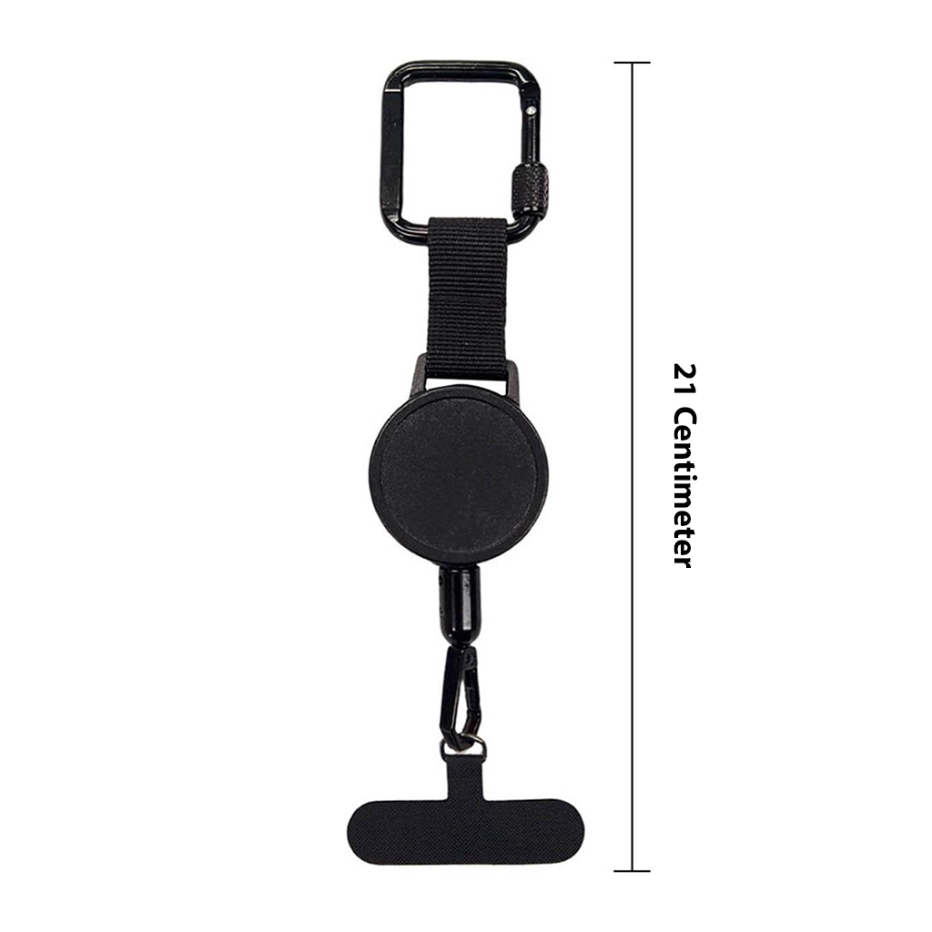 Retractable phone lanyard for skiing and winter sports – Universal – Black - Image 2
