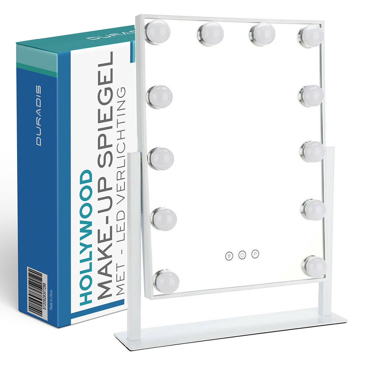 Make-up mirror with touch light control - 12 LED