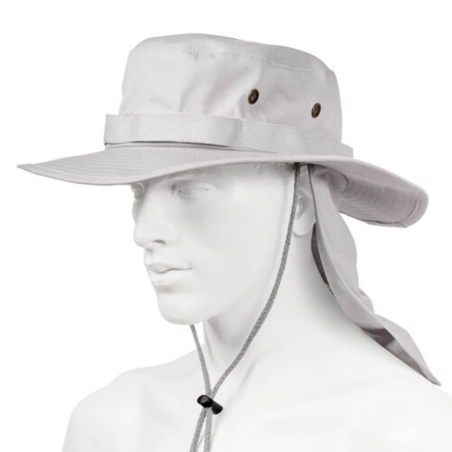 Yucka - Safari hat with neck protection - Cotton - Grey