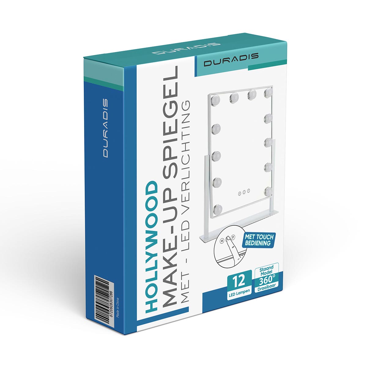 Make-up mirror with touch light control - 12 LED - Image 7