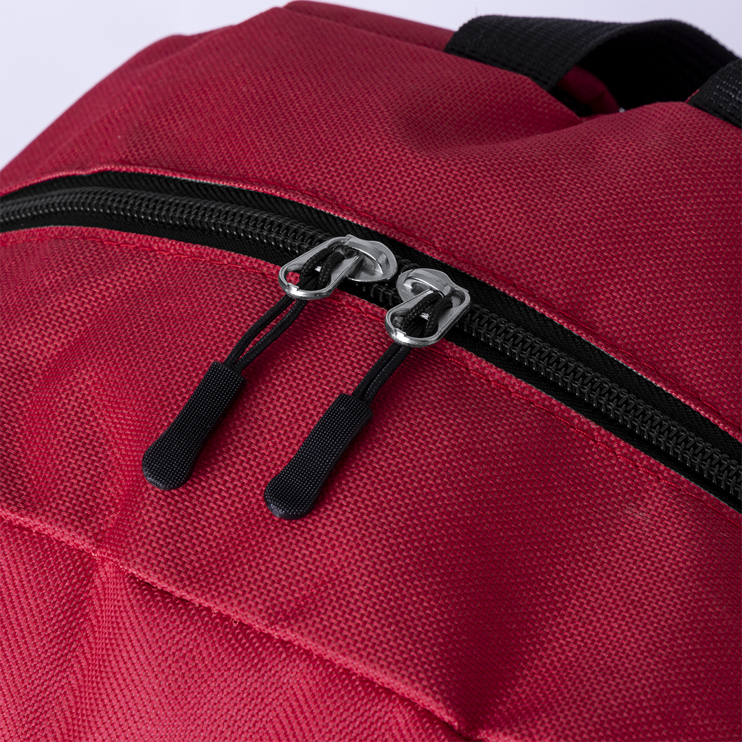 Backpack made from RPET with padded shoulder straps and elastic cord - Red - Image 4