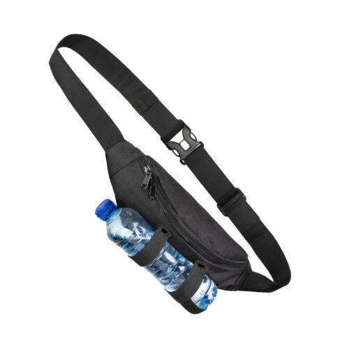 Waist Bag with Bottle Holder - Black