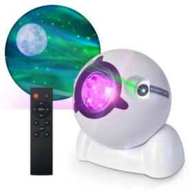 Star projector – With remote control – Northern lights, moon and stars