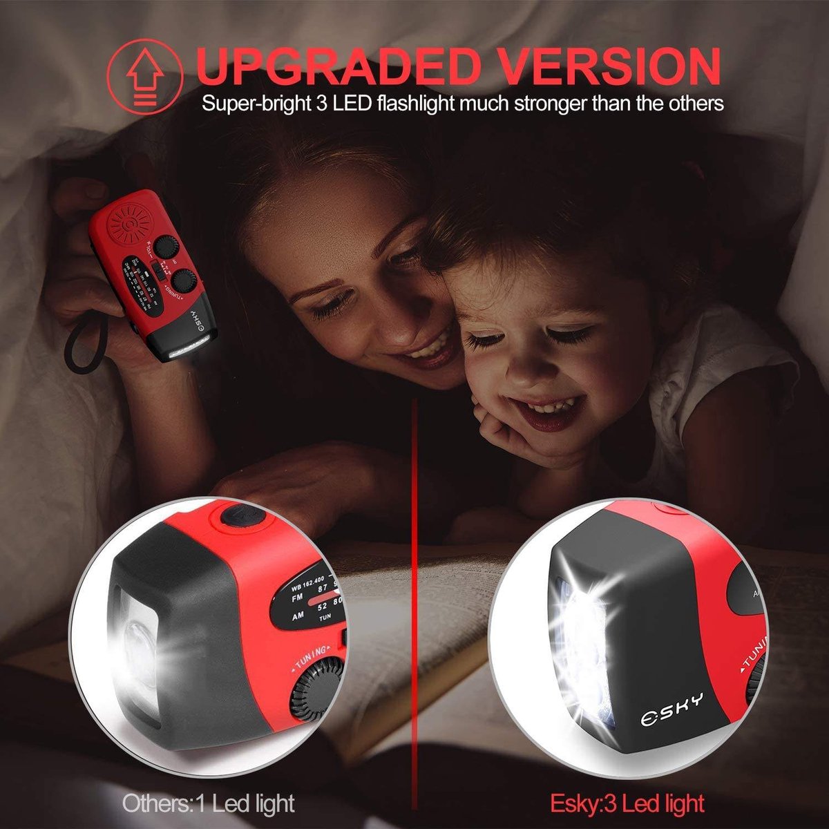 Portable emergency radio red - Image 8