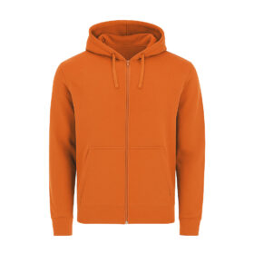 Unisex orange jacket with zipper and hood - 280 g/m²