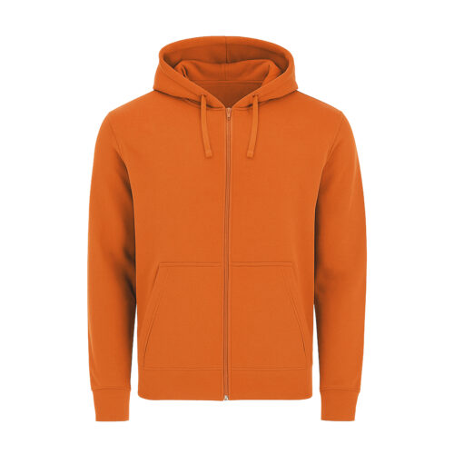 Unisex orange jacket with zipper and hood - 280 g/m²