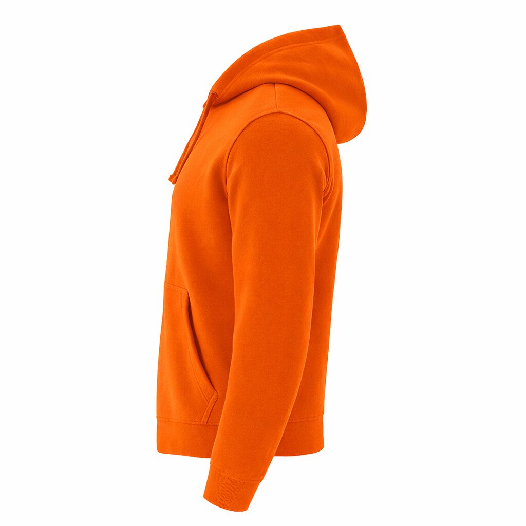 Unisex orange jacket with zipper and hood - 280 g/m² - Image 3