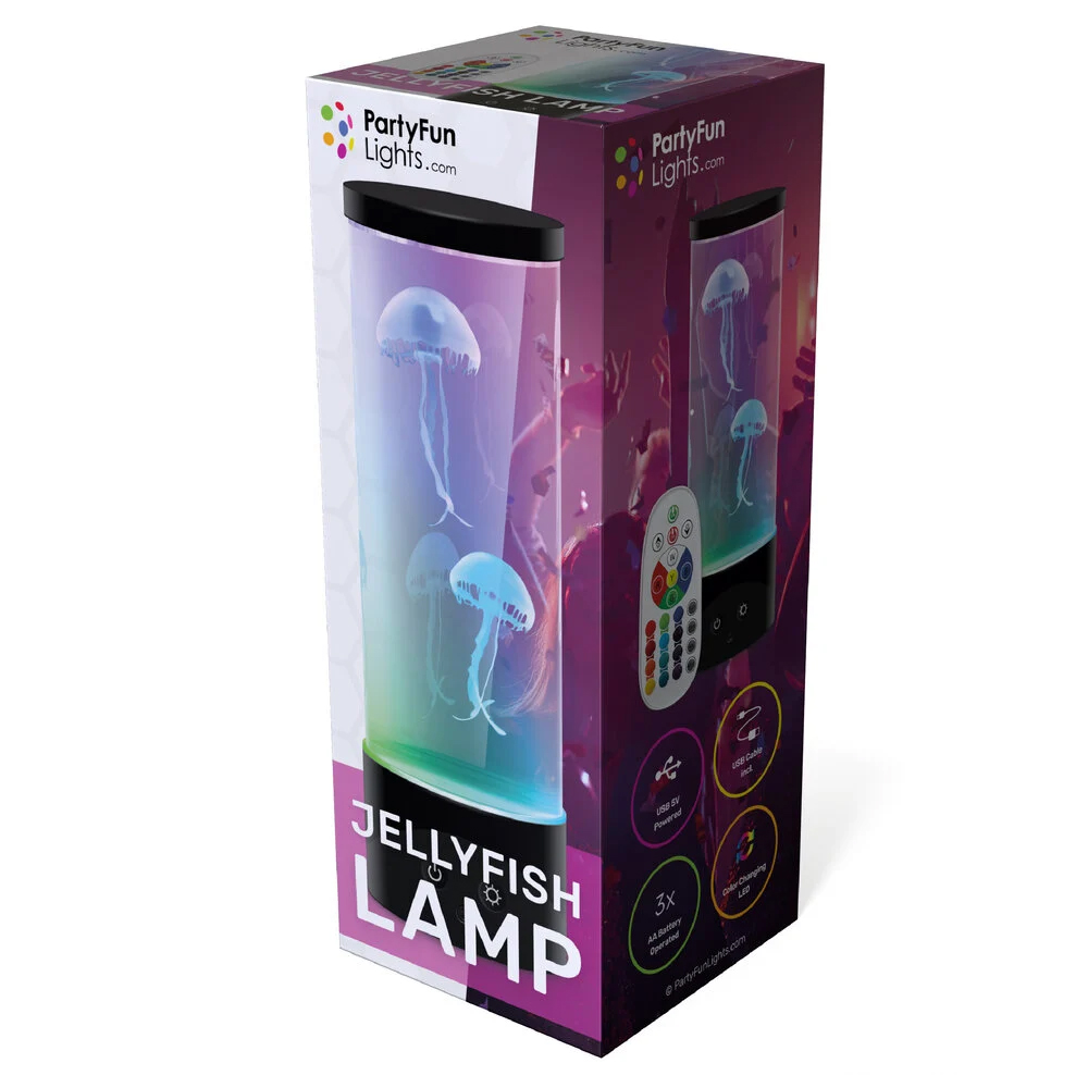 Jellyfish aquarium lamp – Night light with remote control and color-changing LED lighting – USB - Image 3