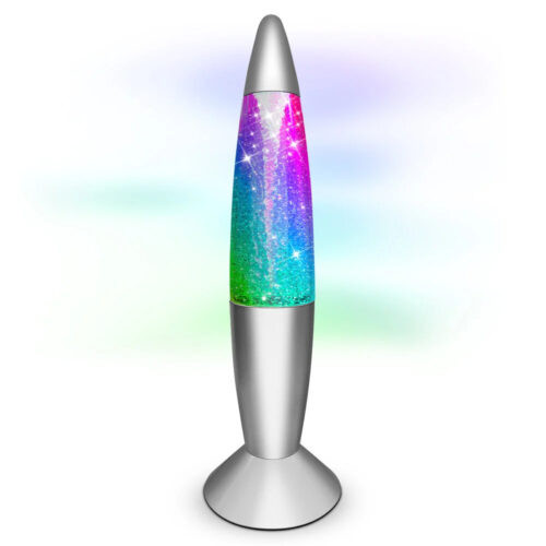 Silver tornado glitter lamp - 36 cm - With color-changing LED lighting - USB
