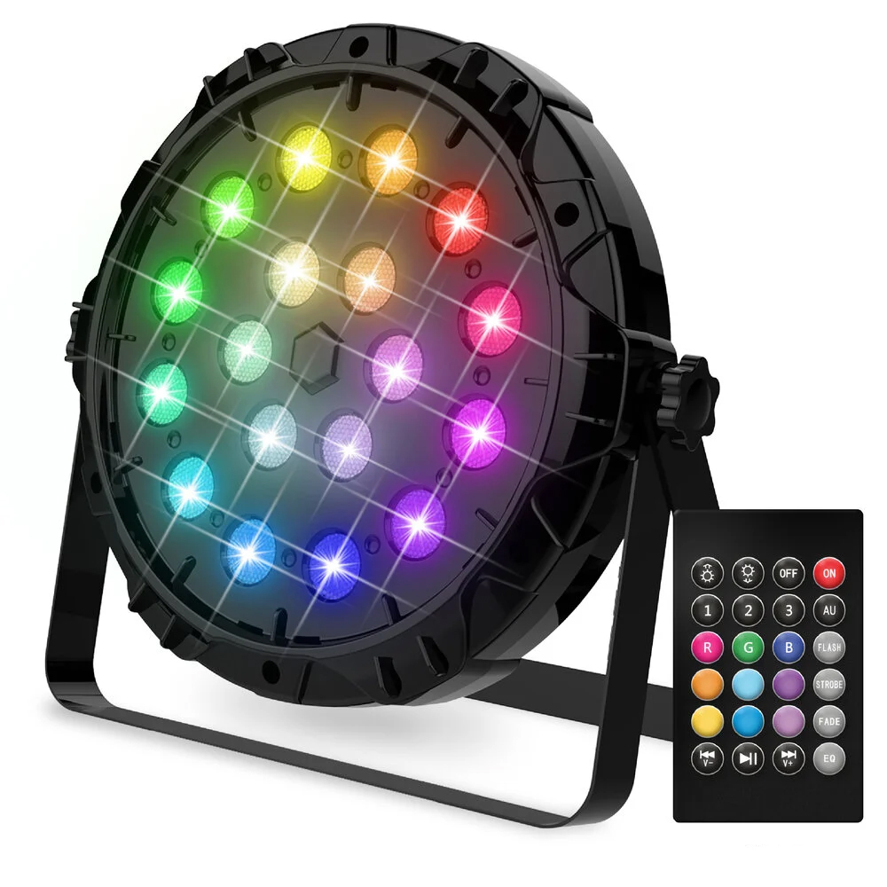Disco lamp with stand - With remote control - With multicolor LED - 18 LED