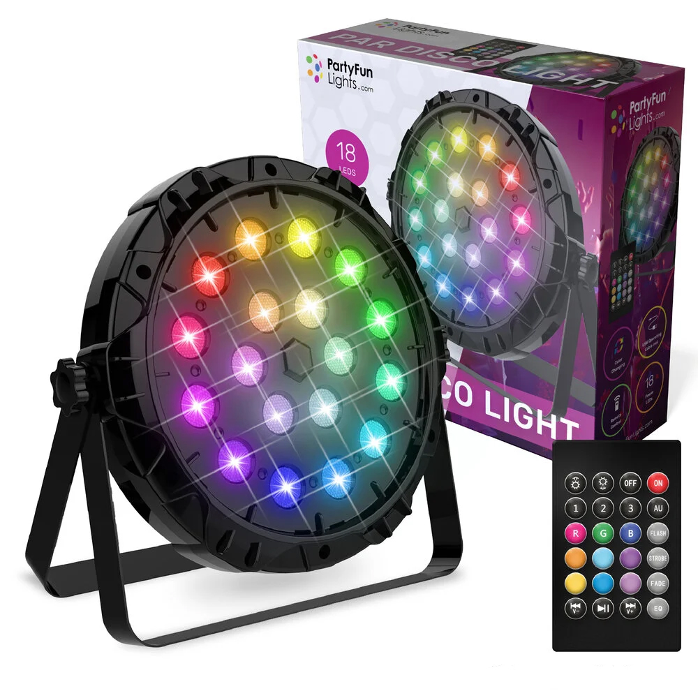 Disco lamp with stand - With remote control - With multicolor LED - 18 LED - Image 2