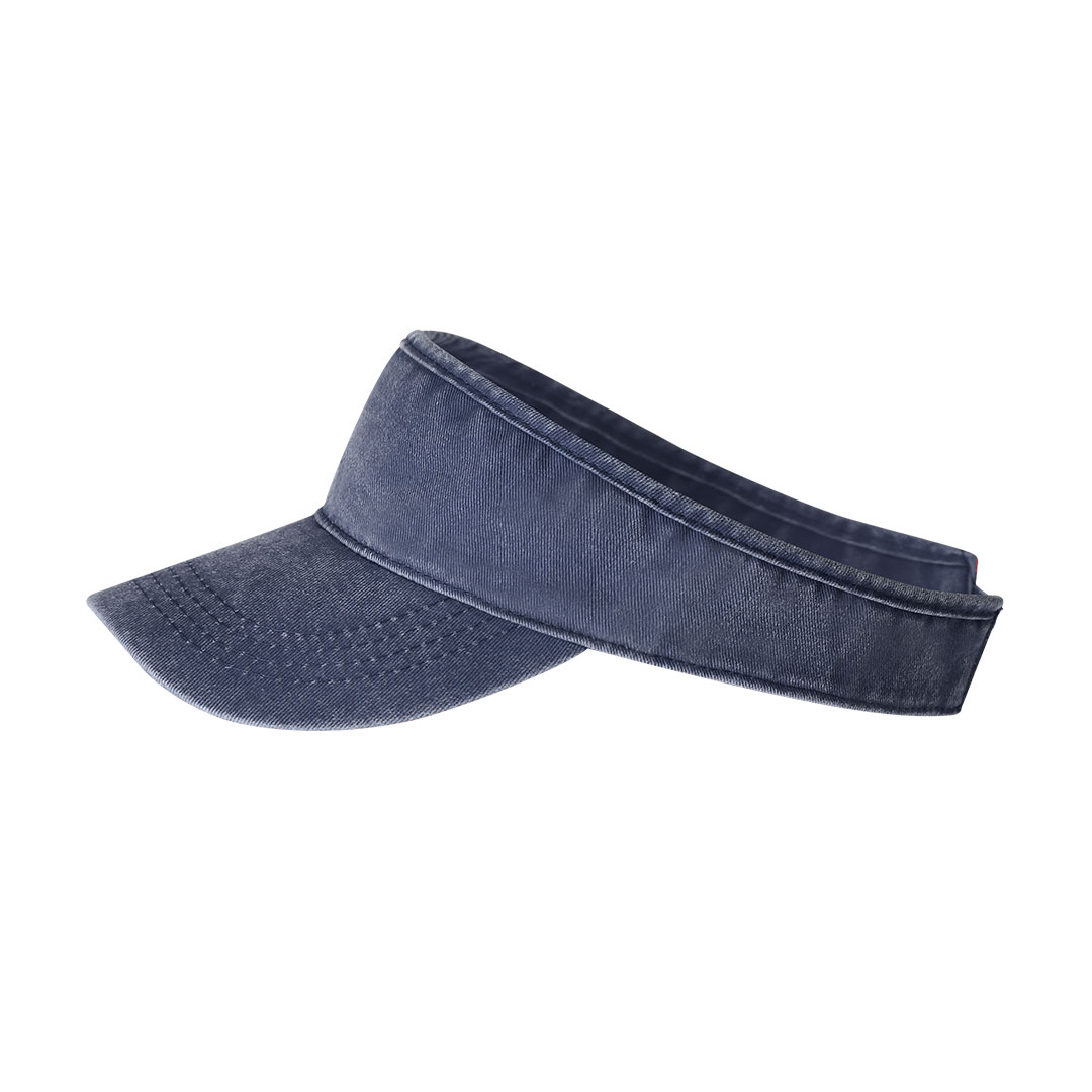 Denim sun visor – With velcro closure – Dark blue - Image 3