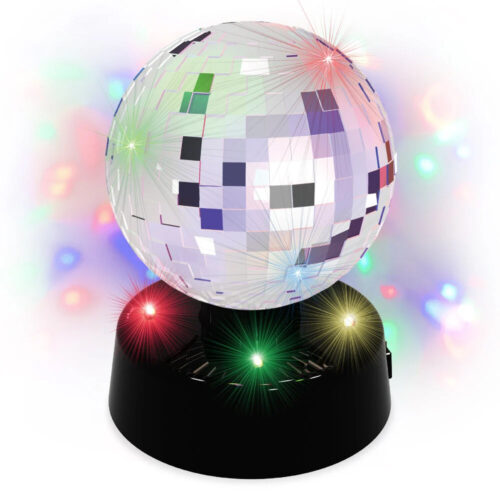 Rotating disco lamp with mirror ball – With multicolor LED