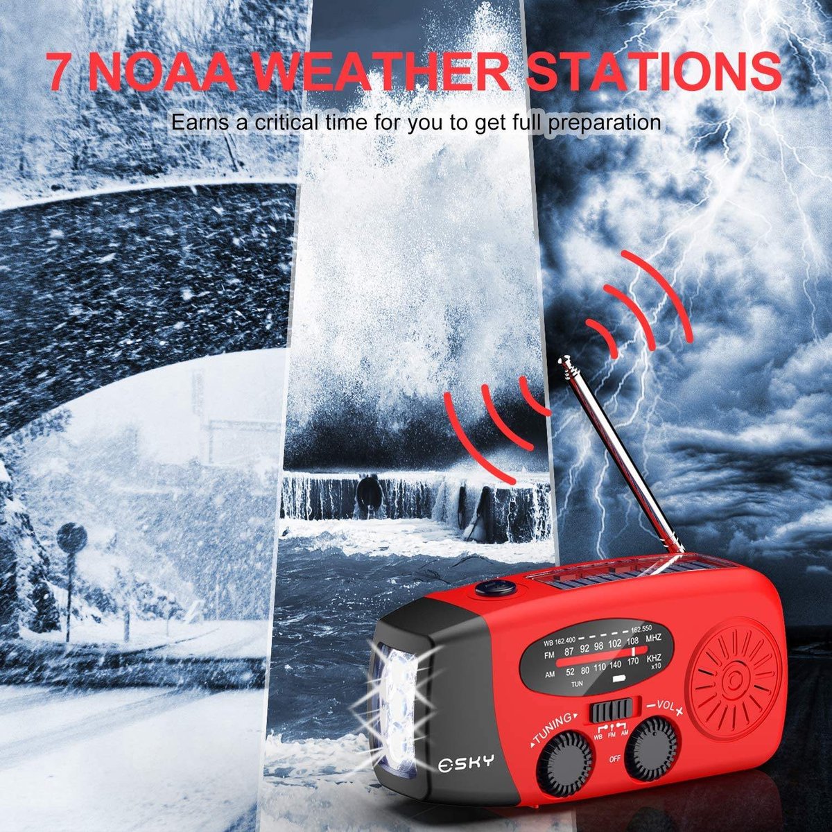 Portable emergency radio red - Image 7