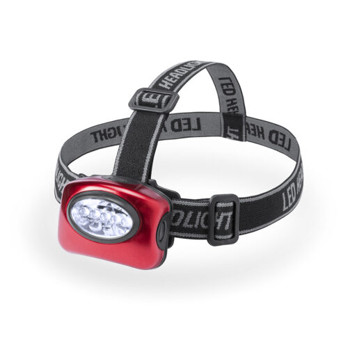 Headlamp – 5 LED flashlight with 3 light modes and adjustable, removable headband – Red