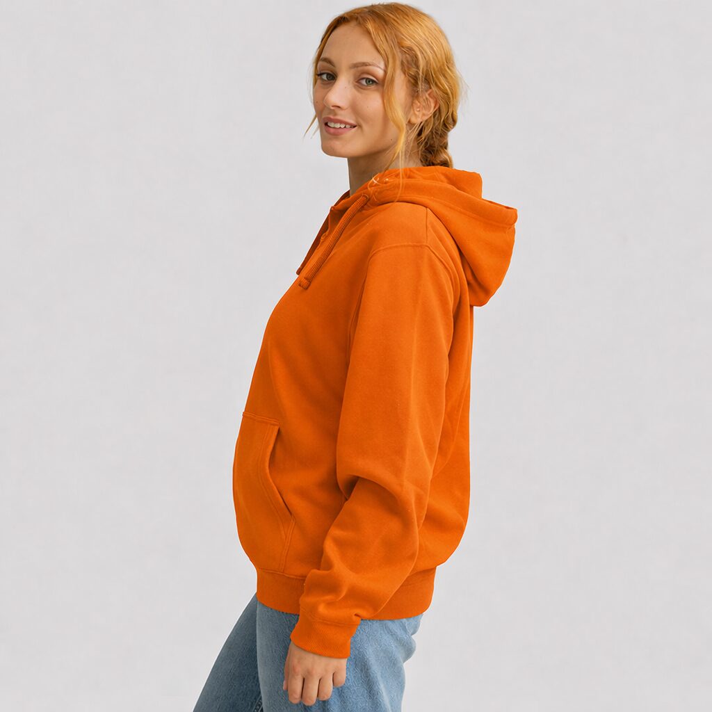 Unisex orange jacket with zipper and hood - 280 g/m² - Image 7