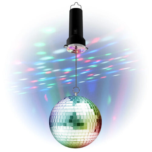 Rotating mirror ball - Disco lamp - 20 cm - Party set - 8 LED