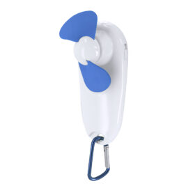 Handheld fan with flashlight and carabiner - Portable mini fan - Blue