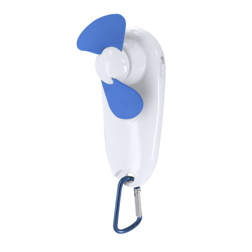 Handheld fan with flashlight and carabiner - Portable mini fan - Blue