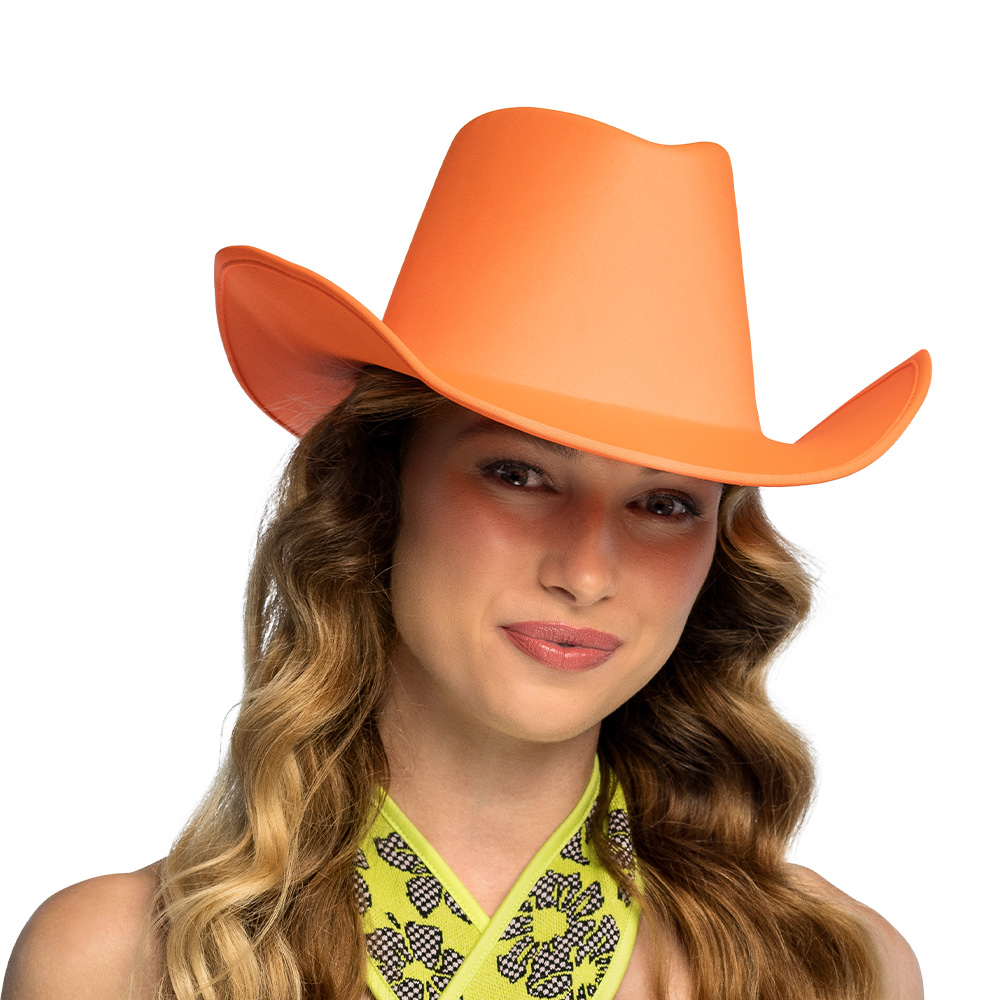 Cowboy Hat UV Blacklight - Festival Hat 59 cm - Neon Orange - Image 5