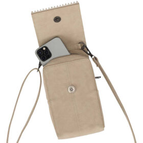Sarlini phone pouch faux leather - Crossbody phone bag - Beige