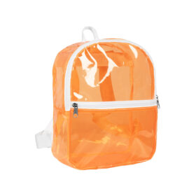 Transparent backpack neon orange - Clear festival backpack - 23 x 28 cm