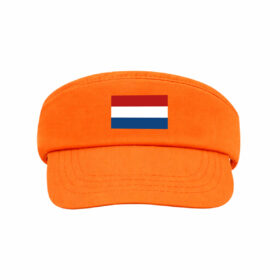 Orange sun visor with velcro closure - Dutch flag