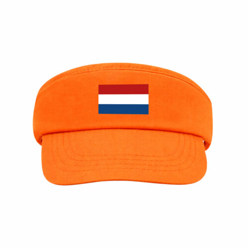 Orange sun visor with velcro closure - Dutch flag