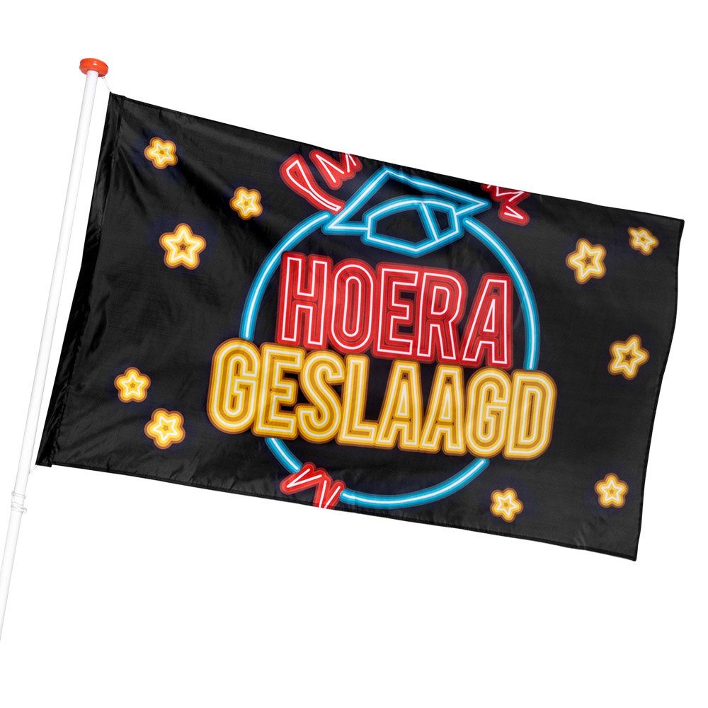 Flag Hooray Graduated - Neon - Polyester - 90 x 150 cm