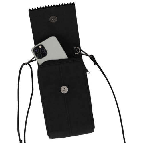Sarlini phone pouch faux leather - Crossbody phone bag - Black