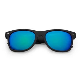Classic Sunglasses Matte Black | Green-Blue Mirror Lenses