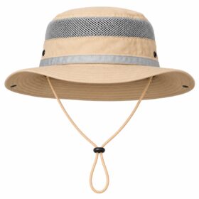 Safari hat with mesh cotton beige