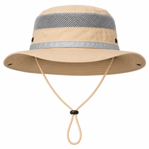 Safari hat with mesh cotton beige