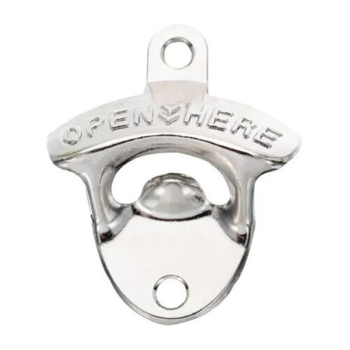 Wall-mounted silver bottle opener