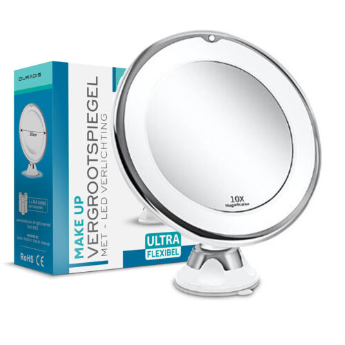 Make-up mirror 10x magnifying with LED lighting