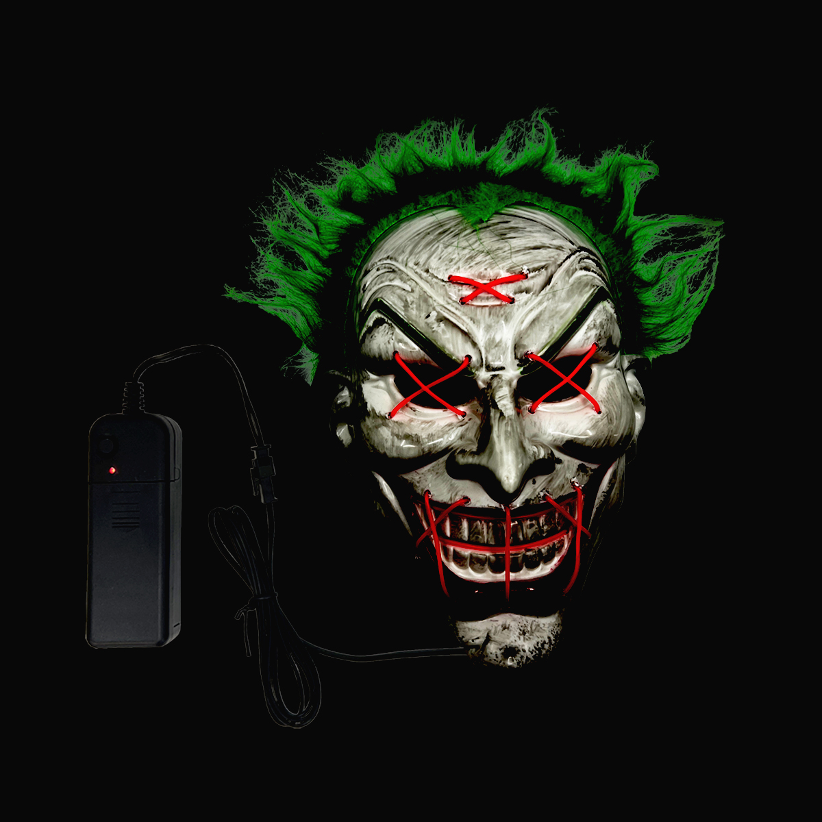 Halloween crazy clown mask with lighting - Image 2