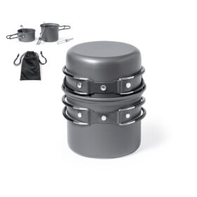 Camping cookware set with cutlery