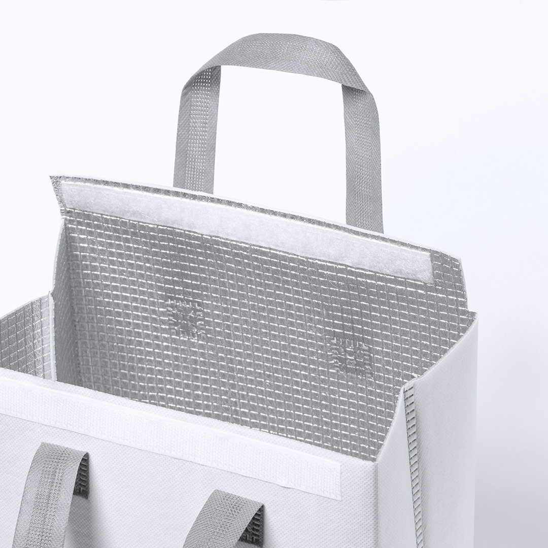 Cooler bag with Velcro closure white - Image 5
