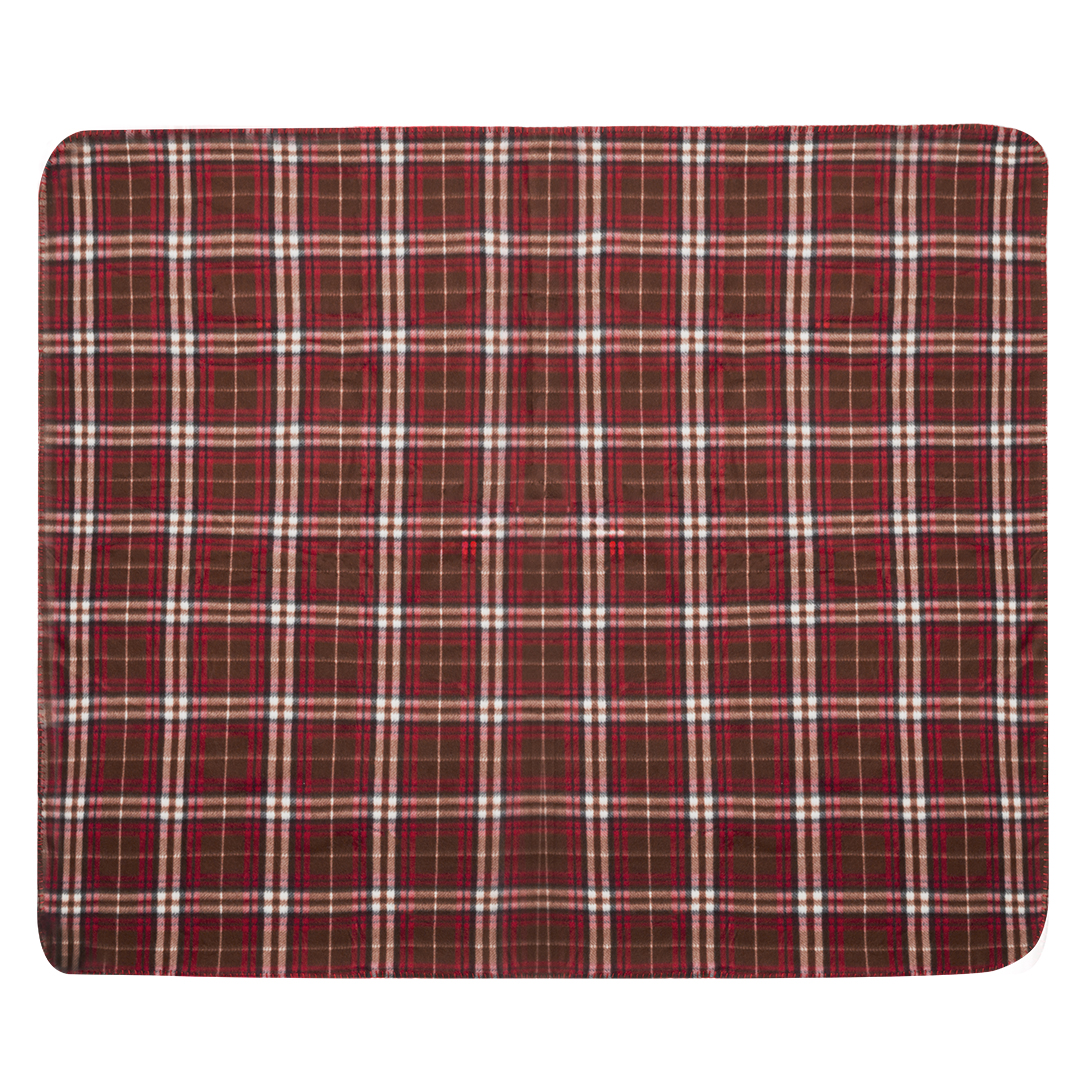 Fleece deken geruit - RPET fleece dekentje met opbergzakje - 150 x 120 cm - Rood - Image 3