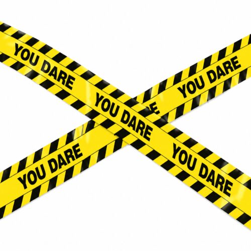 Halloween Barrier Tape You Dare 75 mm x 6 meters black/yellow