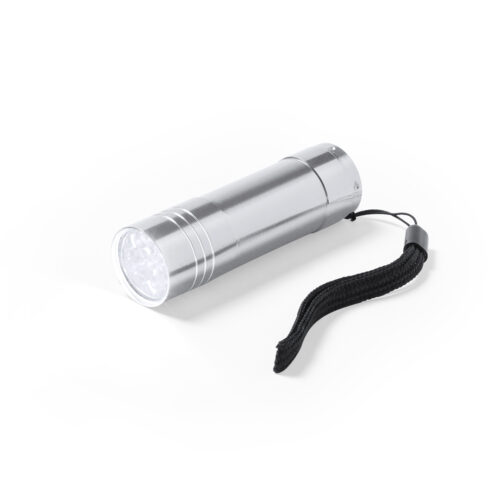 Flashlight 9 LED aluminum silver