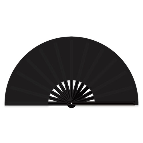 XXL Large Bamboo Fan Black